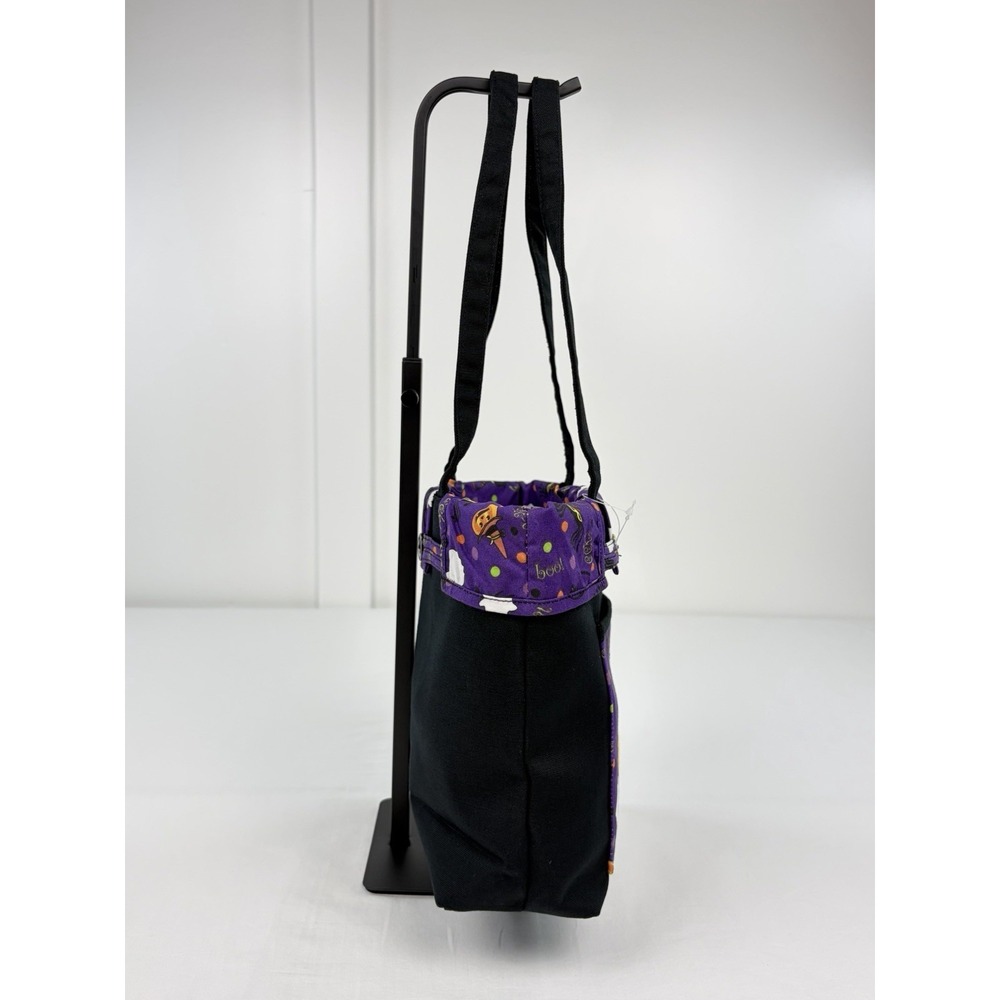 Vintage Longaberger Happy Halloween Small Shopper Tote Bag New Purple Pumpkin - Picture 3 of 9